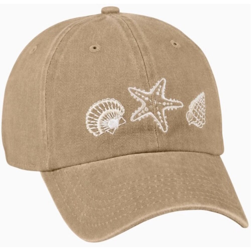 1 LEFT!! EMBROIDERED SEASHELL BASEBALL HAT